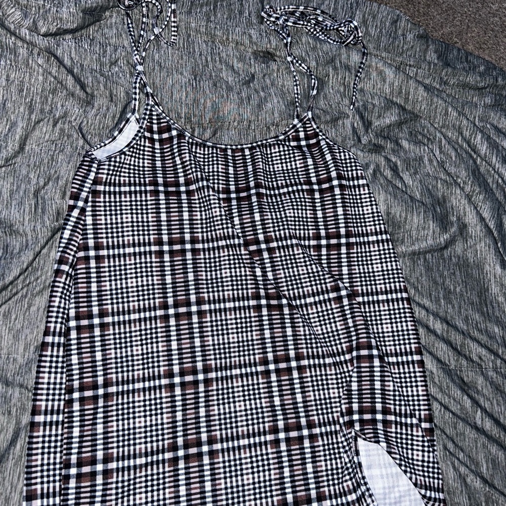 Black and White Plaid Dress
